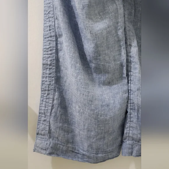 Athleta Blue Wide-Leg Linen Pants, Size 2, 100 % Linen. - Picture 6 of 9